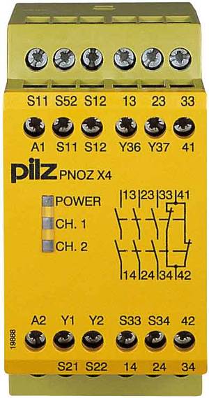 used Pilz PNOZ X4 PNOZX4 24VDC 3n/o 1n/c  774730 Not-Aus-Schaltgerät 
